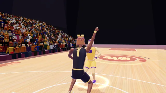 Flan Hoops: King Flan, crown on, guarding in a low defensive stance