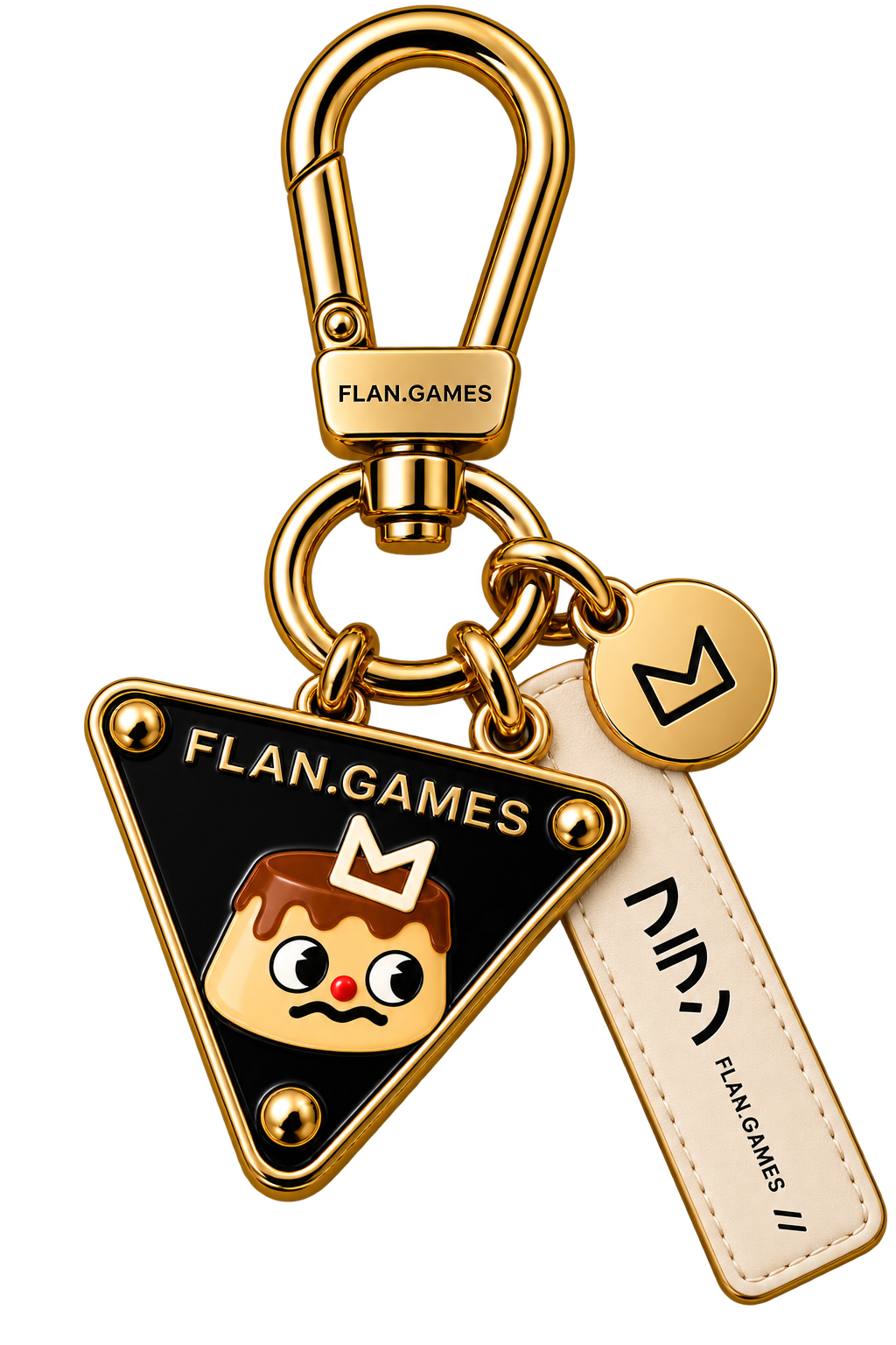 King Flan gold keychain